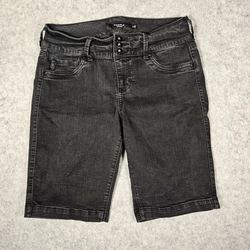 Torrid‎ Womens Black Bermuda Shorts Comfort Casual Rock Goth Scene Alt Size 12